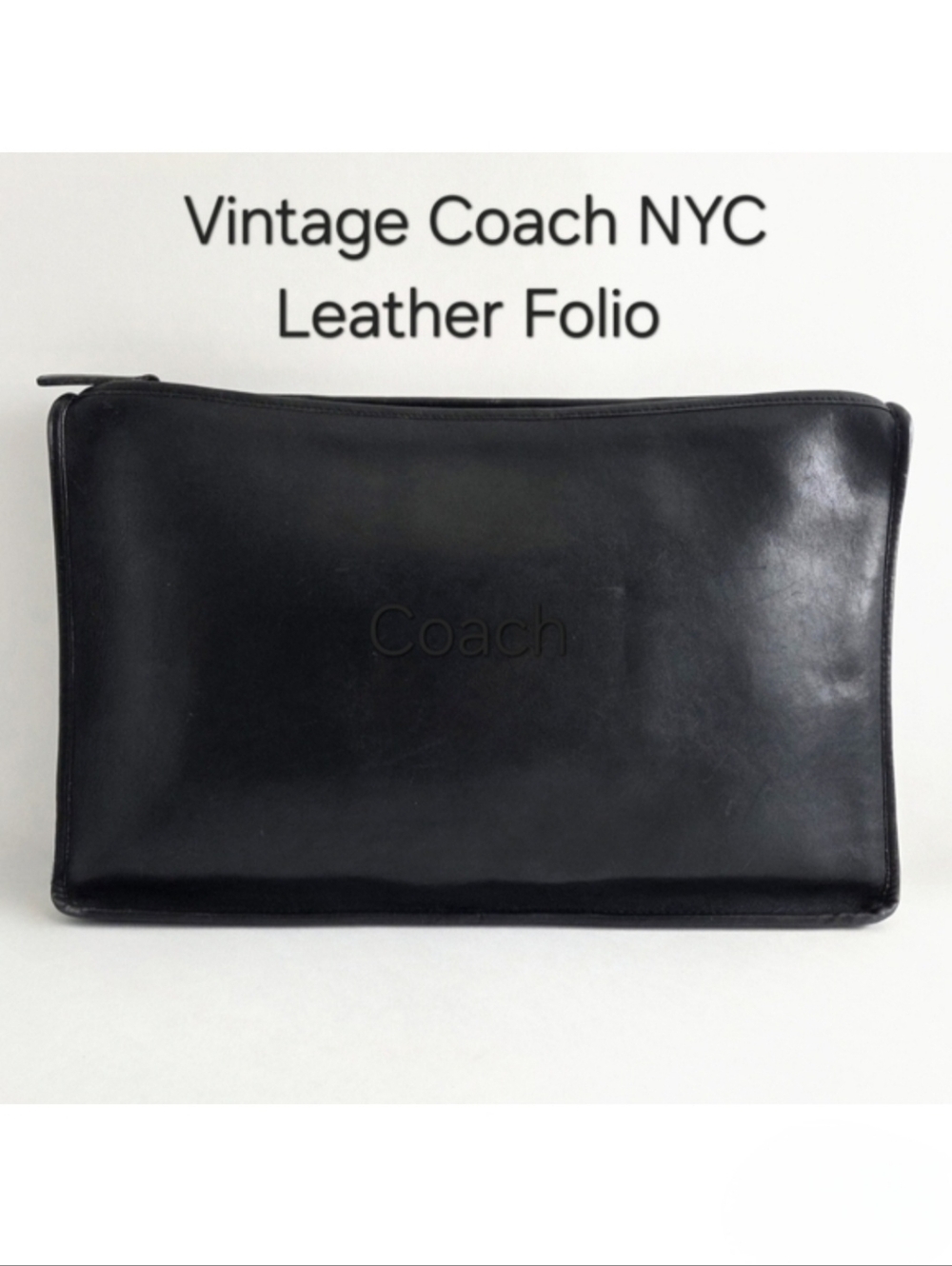 Coach Vintage (Pre-'89) NYC Large Zip Top Folio, Glove Tanned Leather